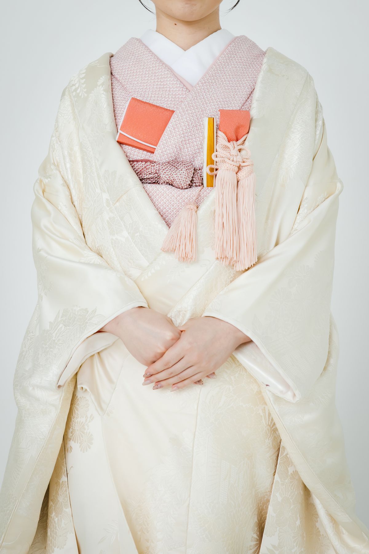 色掛下　疋田絞り　ピンク